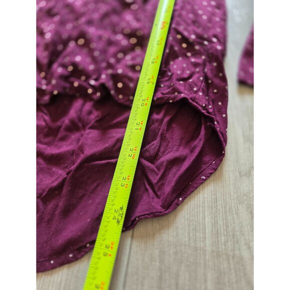Sonoma Womens Burgundy Tiny Moon & Stars Button-Up Henley Size L - Picture 6 of 7